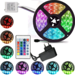 Светодиодная RGB лента 5 метров с пультом и адаптером LED