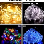Світлодіодна LED Гірлянда-нитка «Краплі роси» на батарейках
