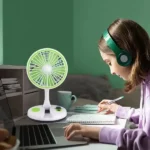 Портативний настільний вентилятор Mini Fan з LED підсвічуванням